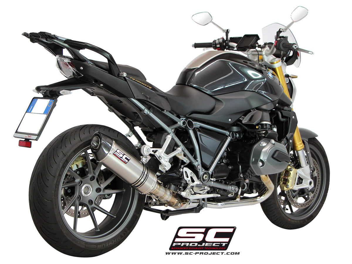 BMW R 1200 R (2015 - 2016) - RS Oval Muffler, Titanium, with Carbon fibre end cap