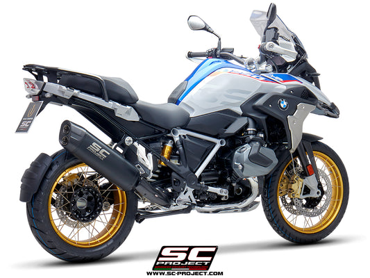 BMW R 1250 GS (2019 - 2020) - Adventure Muffler, Titanium, matt black painted with Carbon fibre end cap