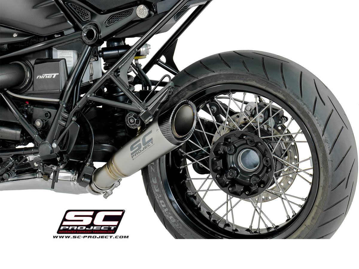BMW R NINE T (2014 - 2020) S1 Muffler, Titanium, with Carbon fibre end cap