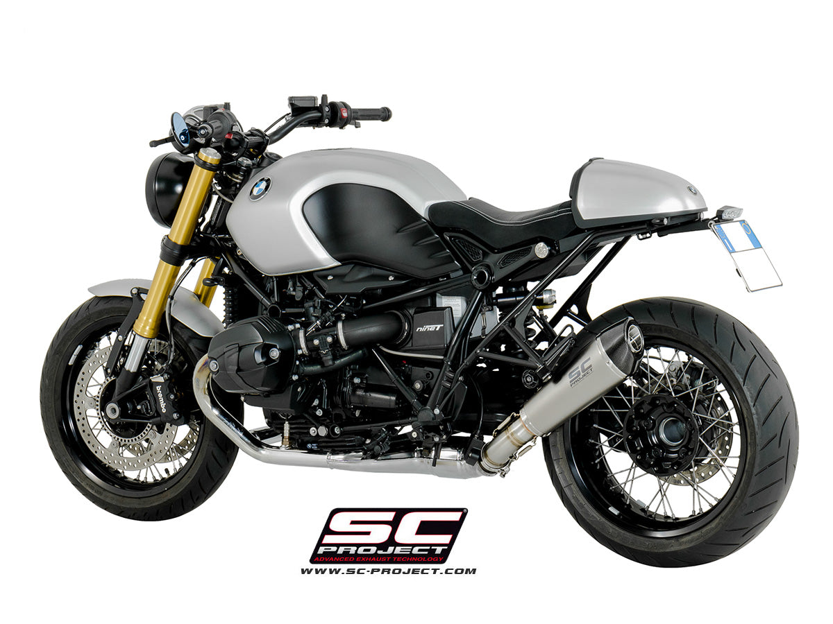 BMW R NINE T (2014 - 2020) Conic Muffler, Titanium, with Carbon fibre end cap