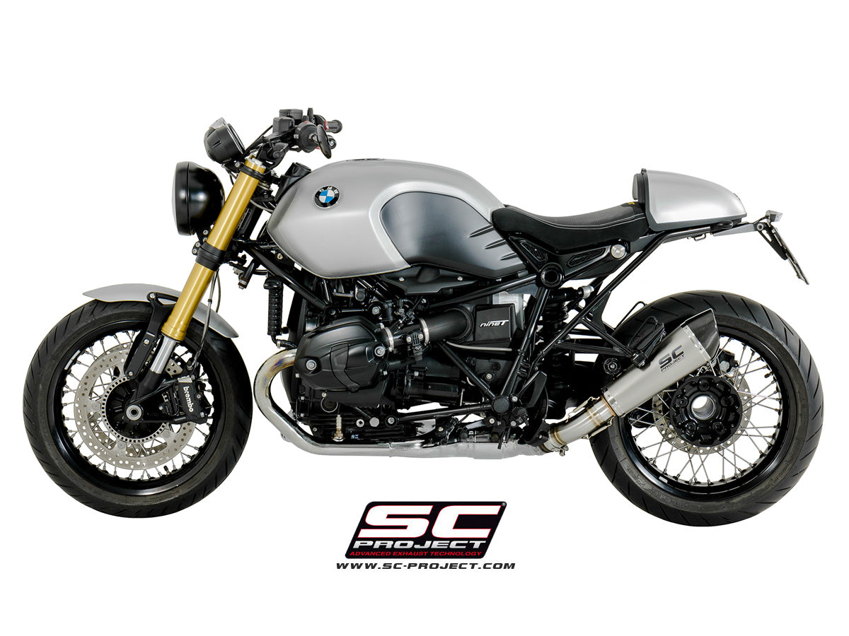 BMW R NINE T (2014 - 2020) Conic Muffler, Titanium, with Carbon fibre end cap