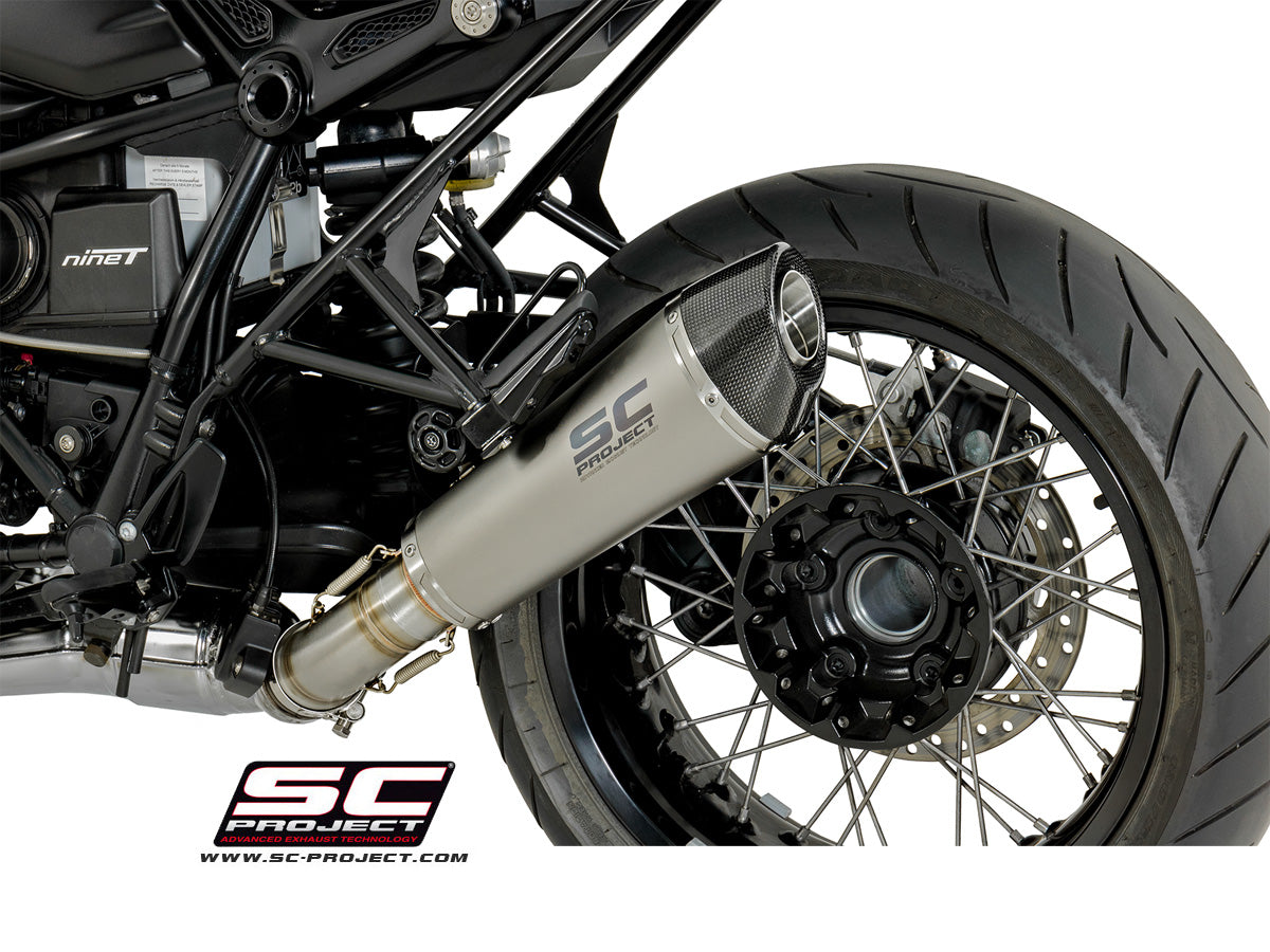 BMW R NINE T (2014 - 2020) Conic Muffler, Titanium, with Carbon fibre end cap