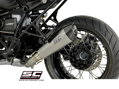 BMW R NINE T (2014 - 2020) Conic Muffler, Titanium, with Carbon fibre end cap