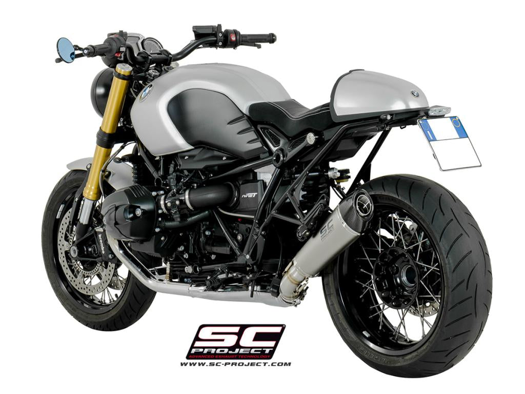 BMW R NINE T (2014 - 2020) Conic Muffler, Titanium, with Carbon fibre end cap