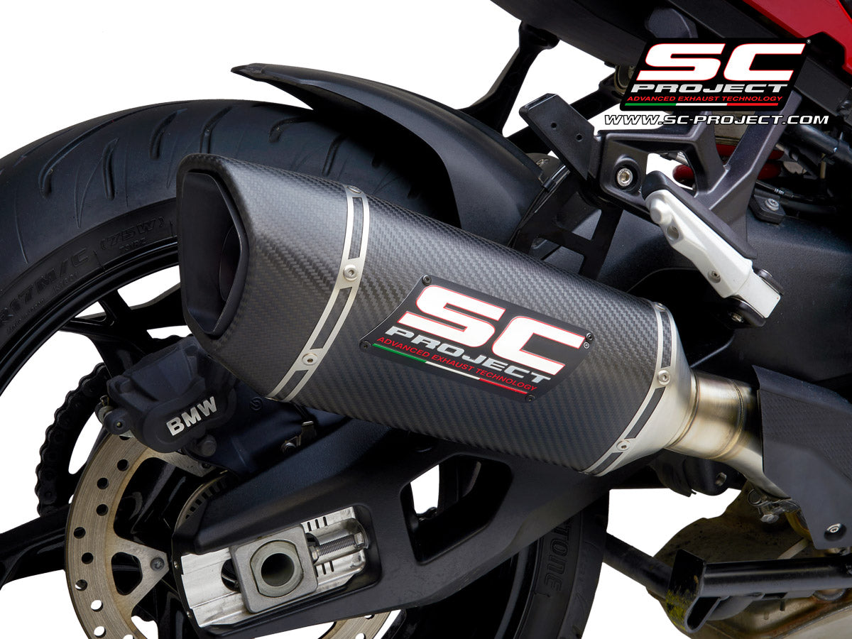 BMW S 1000 XR (2020-2023) SC1-R Muffler, Carbon fibre, with Carbon fibre end cap