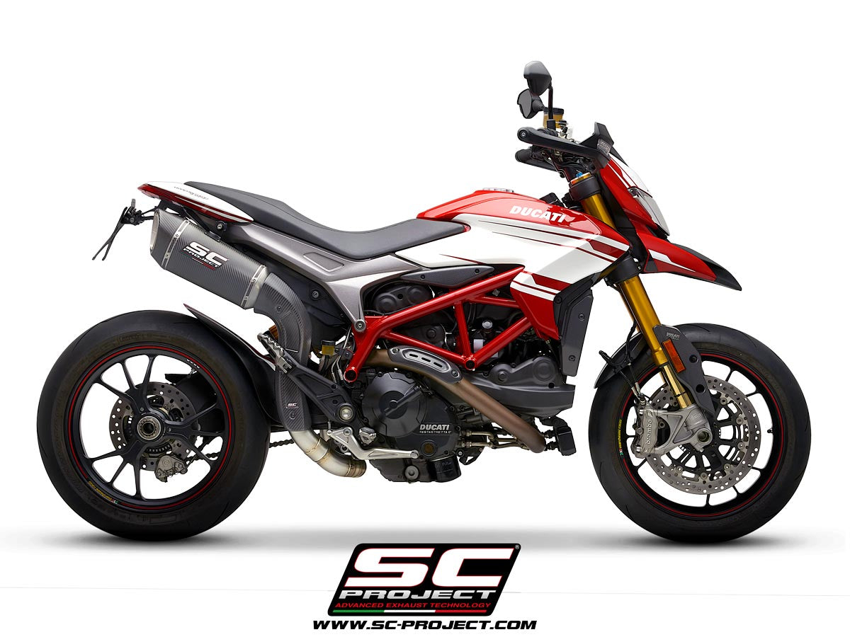 DUCATI HYPERMOTARD 939 (2016 - 2018) - SP SC1-R Muffler, high position, Carbon fibre, with 2-1 link for valve removal