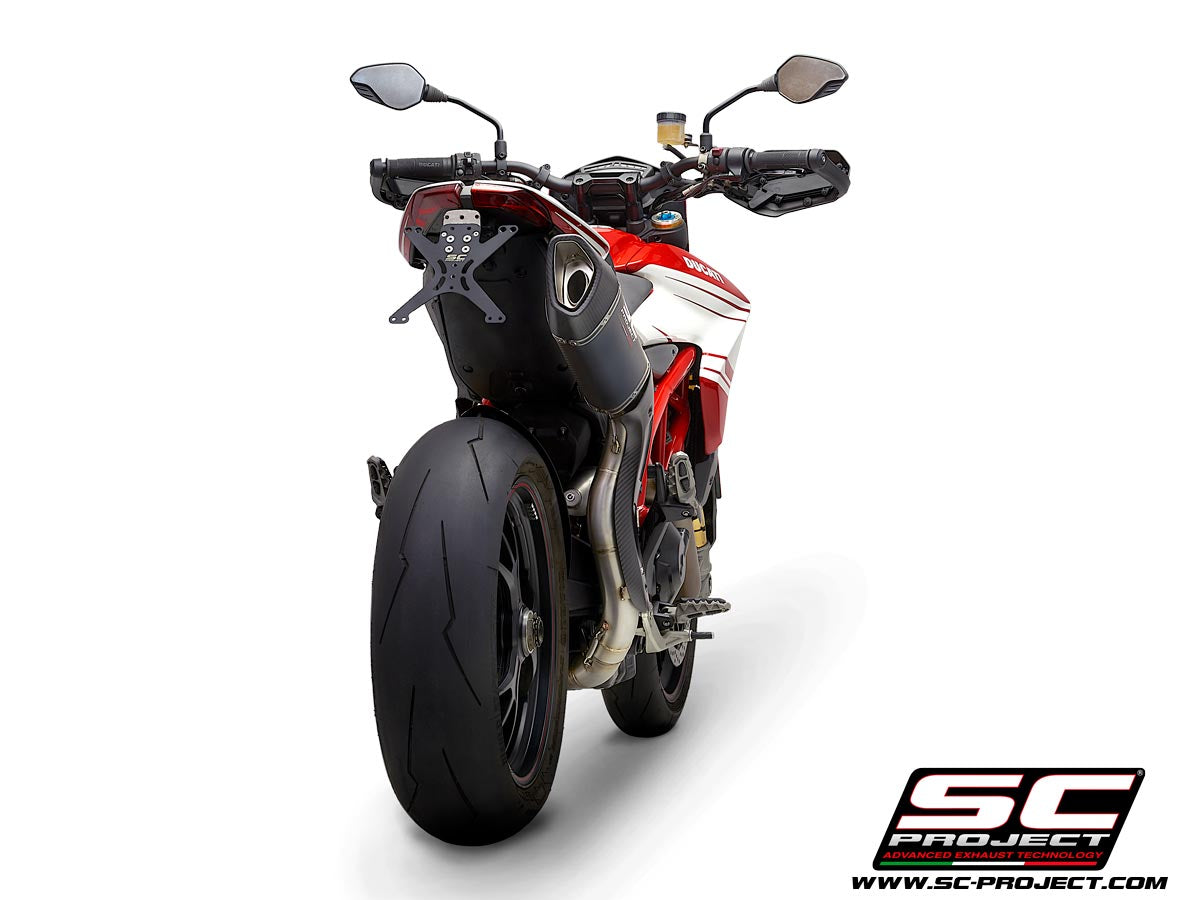 DUCATI HYPERMOTARD 939 (2016 - 2018) - SP SC1-R Muffler, high position, Carbon fibre, with 2-1 link for valve removal