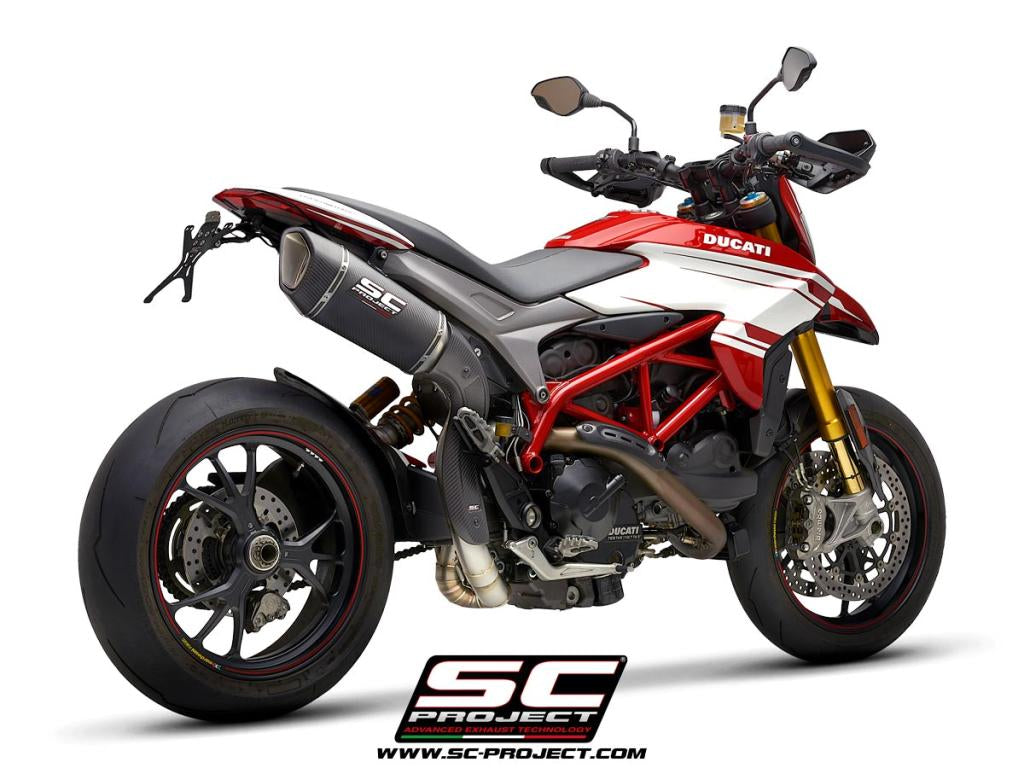 DUCATI HYPERMOTARD 939 (2016 - 2018) - SP SC1-R Muffler, high position, Carbon fibre, with 2-1 link for valve removal