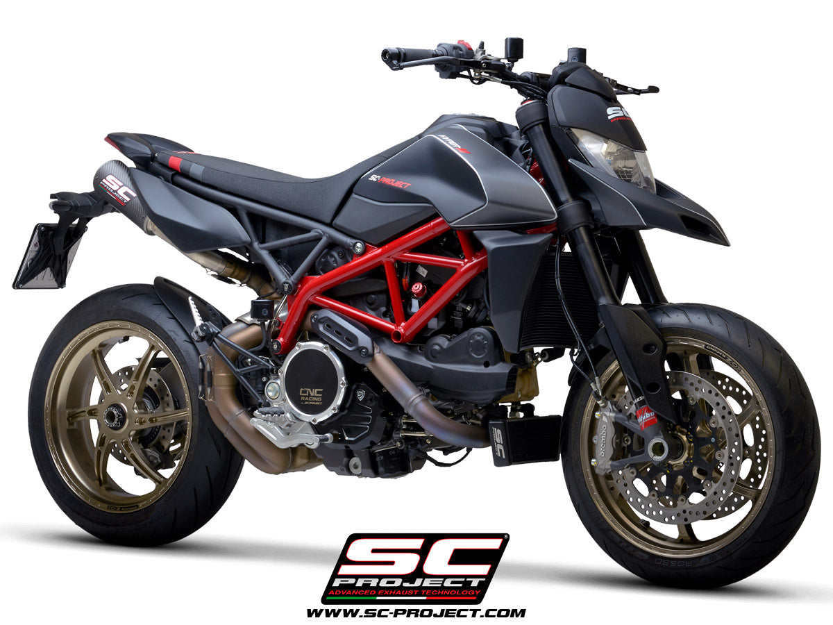 DUCATI HYPERMOTARD 950 - SP (2019 - 2020) Pair of CR-T M2 mufflers, carbon fibre, with titanium end cap