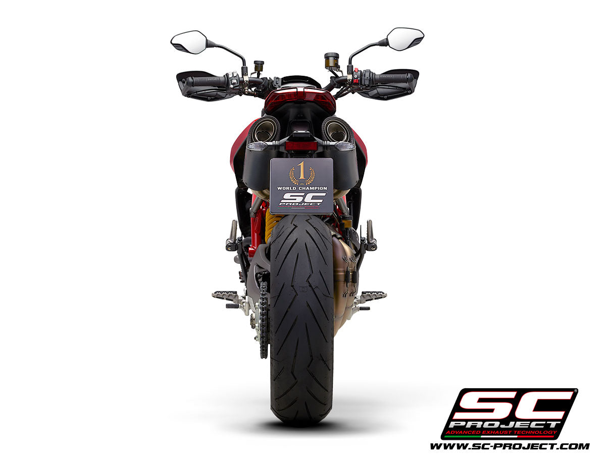 DUCATI HYPERMOTARD 950 - SP (2019 - 2020) Pair of S1-Carbon Mufflers, Carbon fibre, with Carbon fibre end cap