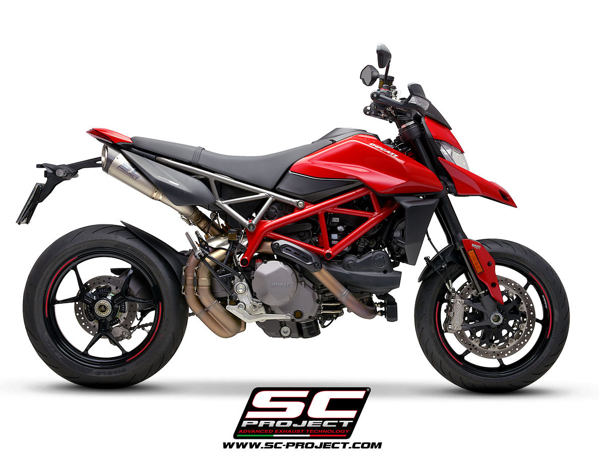 DUCATI HYPERMOTARD 950 - SP (2019 - 2020) Pair of S1 Mufflers, Titanium, with Carbon fibre end cap