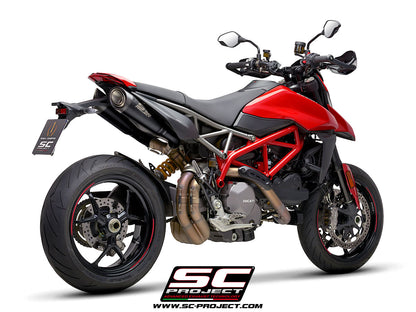 DUCATI HYPERMOTARD 950 - SP (2019 - 2020) Pair of S1 Mufflers, Titanium, with Carbon fibre end cap