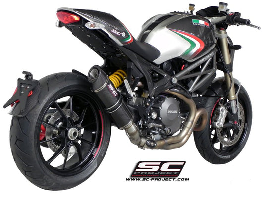 DUCATI MONSTER 1100 EVO (2011 - 2013) Oval Muffler, with carbon fibre end cap