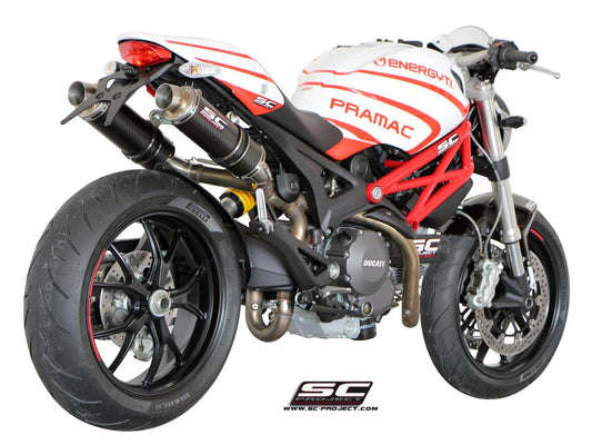 DUCATI MONSTER 1100 - S (2009 - 2010) DUCATI MONSTER 796 (2010 - 2014) DUCATI MONSTER 696 (2009 - 2014) Pair of Mufflers GP, with CNC machined exit pipe