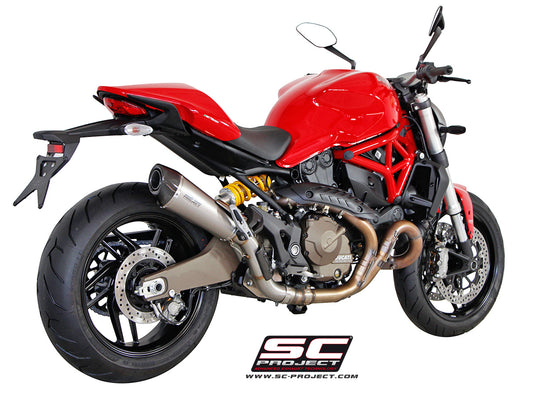 DUCATI MONSTER 821 (2014 - 2017) Conic Muffler, Titanium, with Carbon fibre end cap