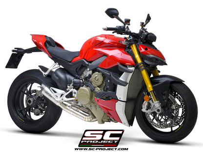 DUCATI STREETFIGHTER V4 (2020) S1 Muffler, Titanium, with Carbon fibre end cap and de-cat link