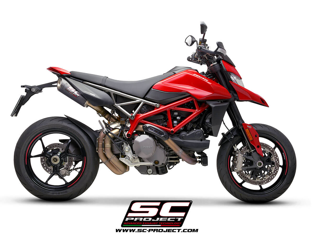 Ducati HYPERMOTARD 950 (2021 - 2025) - RVE - SP - EURO 5 Pair of S1-Carbon Mufflers, Carbon fiber, with Carbon fiber end cap