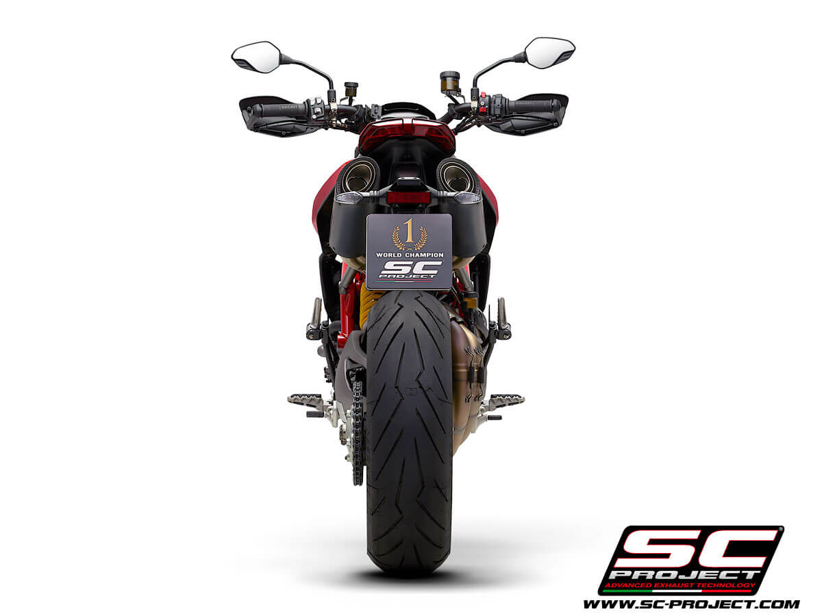 Ducati HYPERMOTARD 950 (2021 - 2025) - RVE - SP - EURO 5 Pair of S1-Carbon Mufflers, Carbon fiber, with Carbon fiber end cap