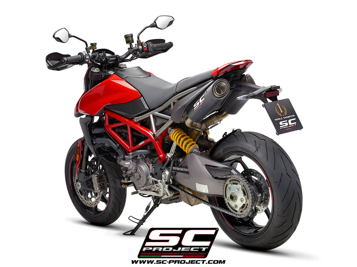 Ducati HYPERMOTARD 950 (2021 - 2025) - RVE - SP - EURO 5 Pair of S1-Carbon Mufflers, Carbon fiber, with Carbon fiber end cap