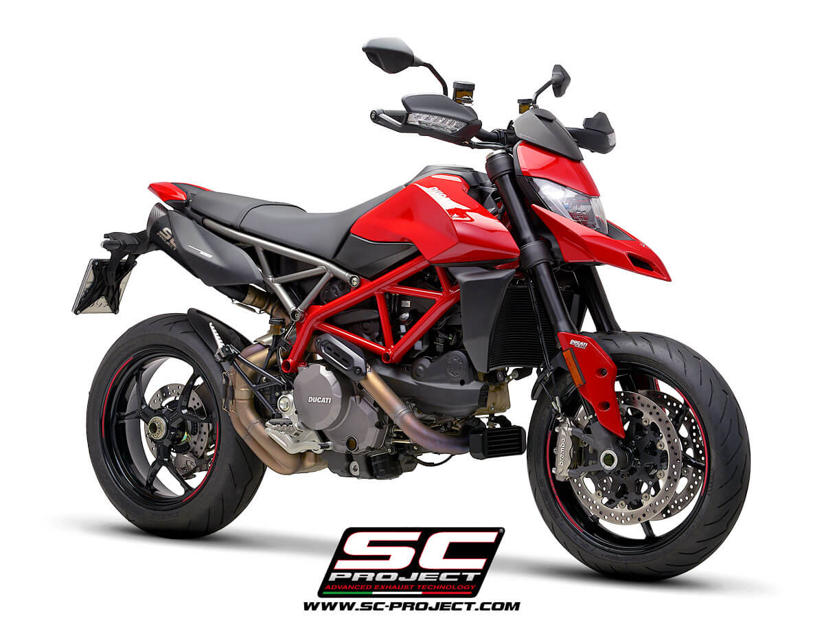 Ducati HYPERMOTARD 950 (2021 - 2025) - RVE - SP - EURO 5 Pair of S1 Mufflers, Titanium, with Carbon fiber end cap