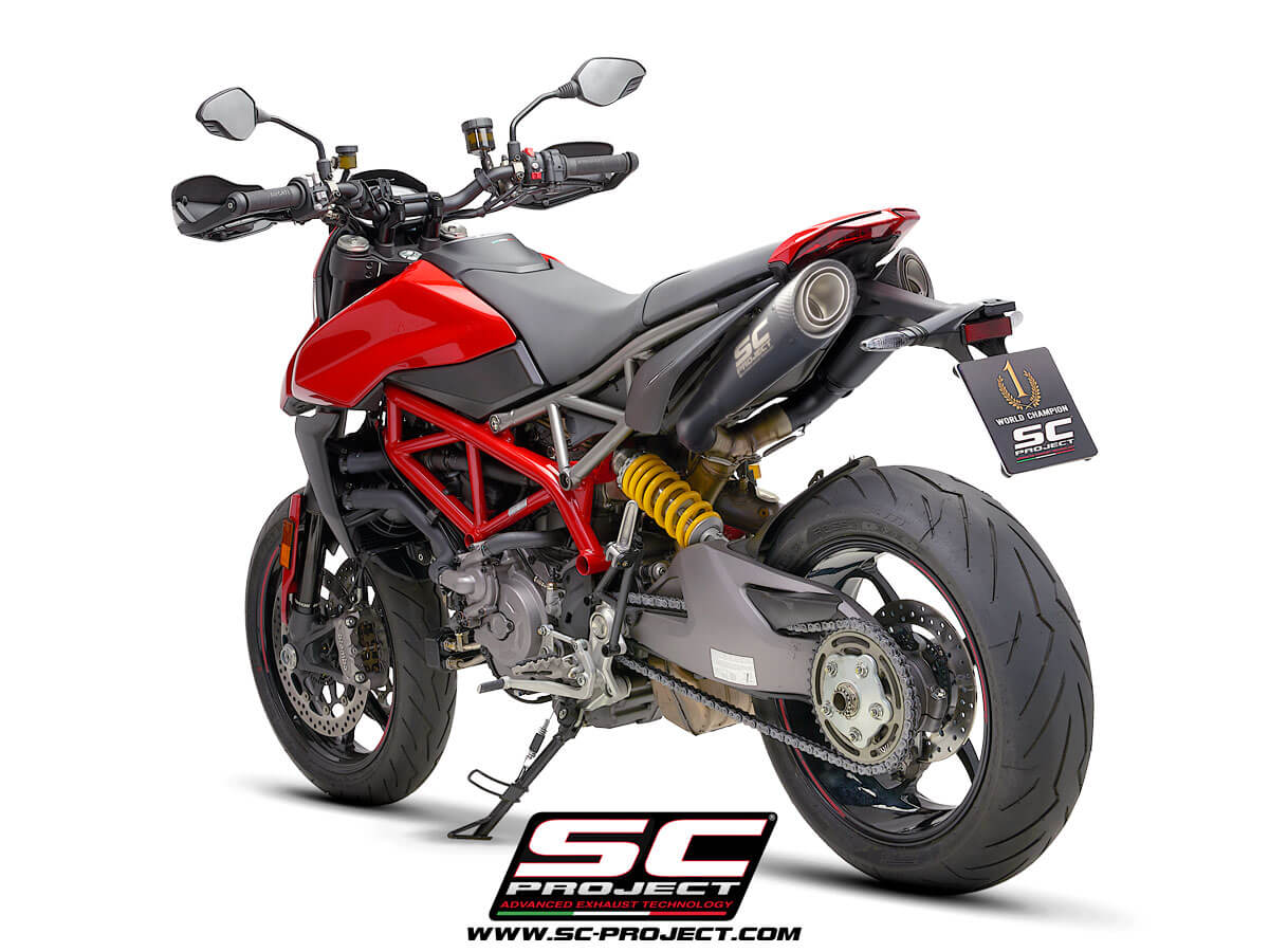 Ducati HYPERMOTARD 950 (2021 - 2025) - RVE - SP - EURO 5 Pair of S1 Mufflers, Titanium, with Carbon fiber end cap