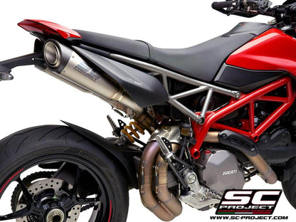 Ducati HYPERMOTARD 950 (2021 - 2025) - RVE - SP - EURO 5 Pair of S1 Mufflers, Titanium, with Carbon fiber end cap