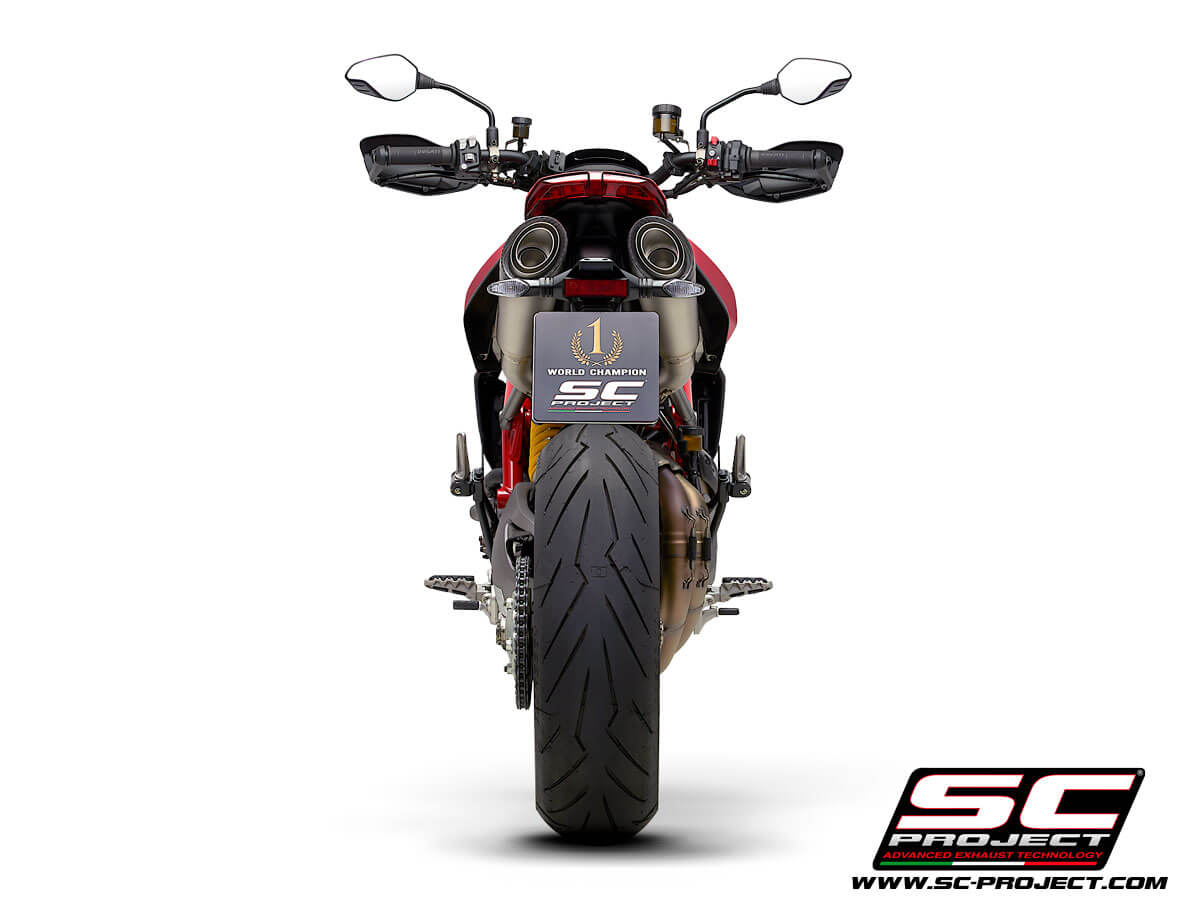 Ducati HYPERMOTARD 950 (2021 - 2025) - RVE - SP - EURO 5 Pair of S1 Mufflers, Titanium, with Carbon fiber end cap
