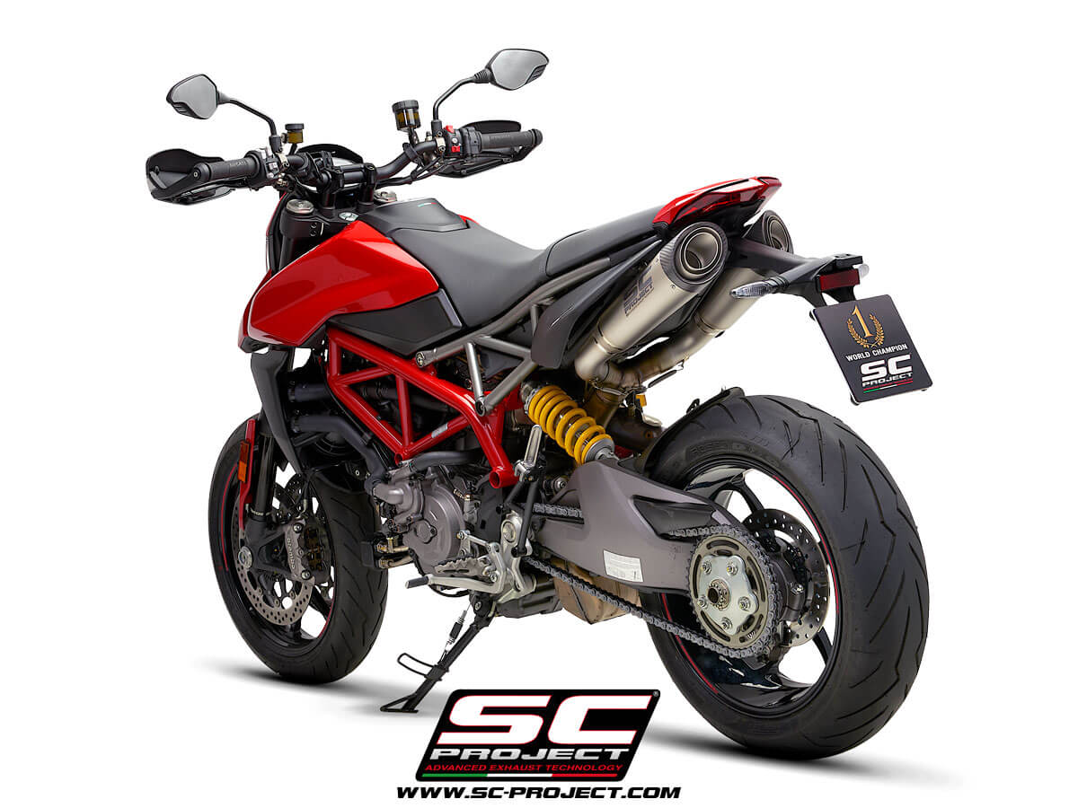 Ducati HYPERMOTARD 950 (2021 - 2025) - RVE - SP - EURO 5 Pair of S1 Mufflers, Titanium, with Carbon fiber end cap