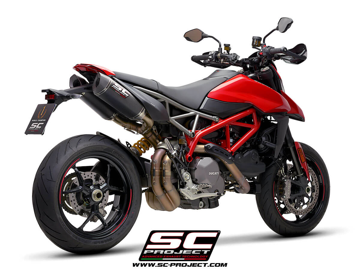 Ducati HYPERMOTARD 950 (2021 - 2025) - RVE - SP - EURO 5 Pair of SC1-M Mufflers, Carbon fiber, with Carbon fiber end cap