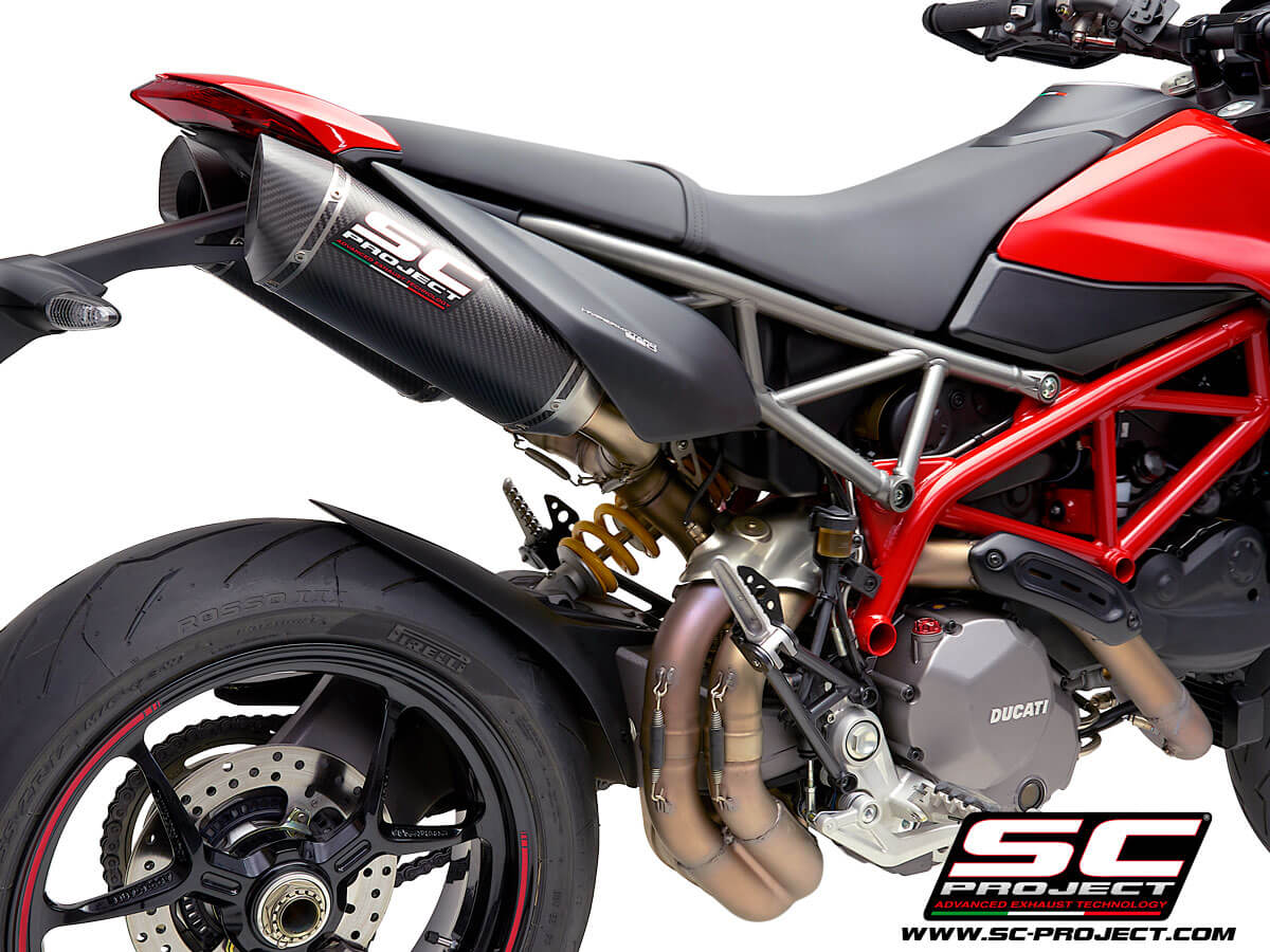 Ducati HYPERMOTARD 950 (2021 - 2025) - RVE - SP - EURO 5 Pair of SC1-M Mufflers, Carbon fiber, with Carbon fiber end cap