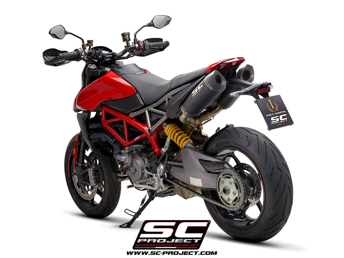 Ducati HYPERMOTARD 950 (2021 - 2025) - RVE - SP - EURO 5 Pair of SC1-M Mufflers, Carbon fiber, with Carbon fiber end cap