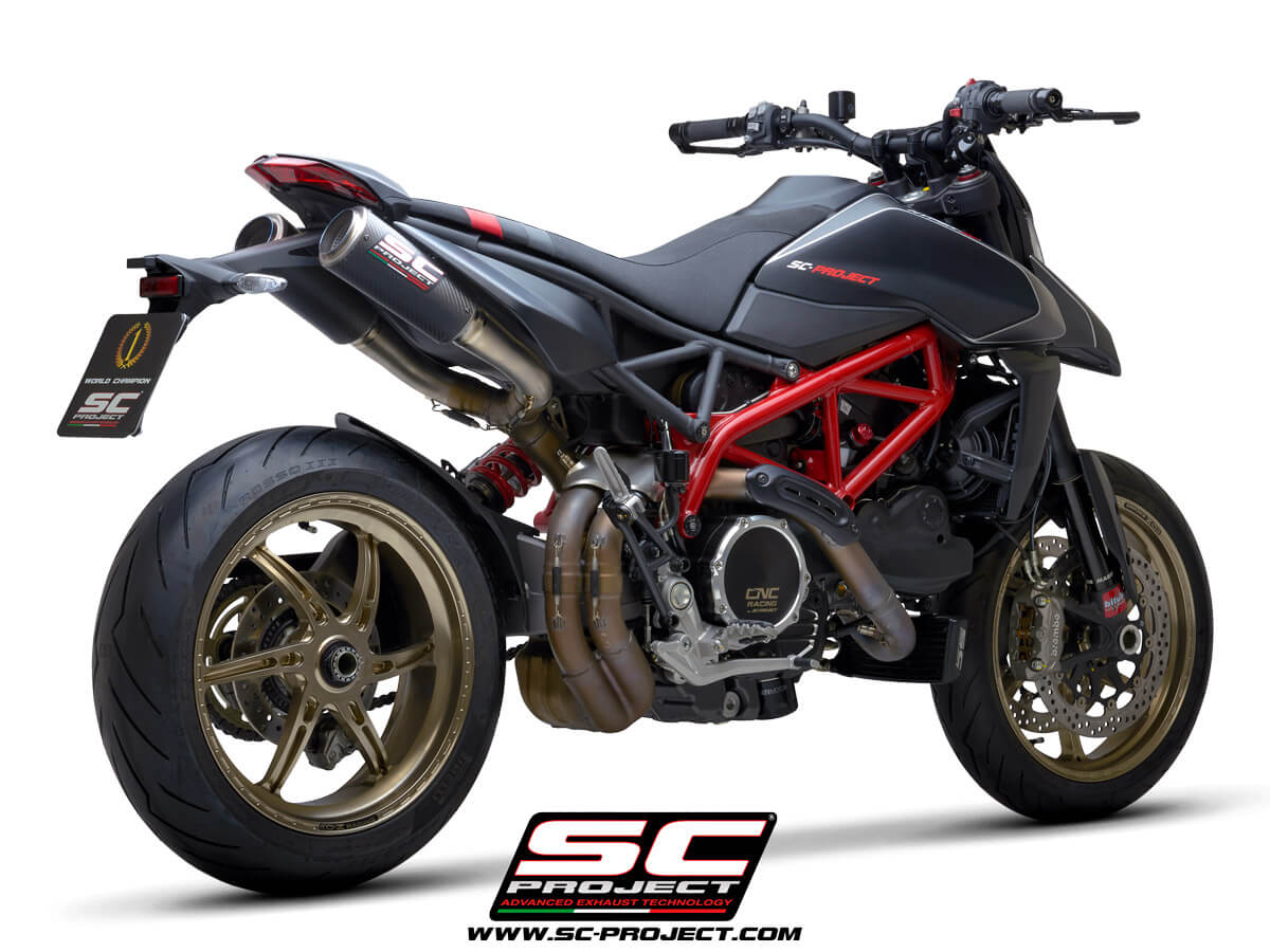 Ducati HYPERMOTARD 950 (2021 - 2025) - RVE - SP - EURO 5 Pair of CR-T M2 mufflers, carbon fibre, with titanium end cap
