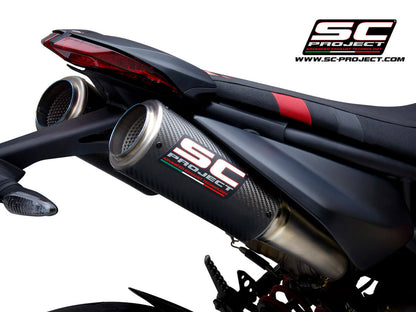 Ducati HYPERMOTARD 950 (2021 - 2025) - RVE - SP - EURO 5 Pair of CR-T M2 mufflers, carbon fibre, with titanium end cap