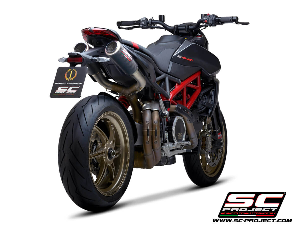 Ducati HYPERMOTARD 950 (2021 - 2025) - RVE - SP - EURO 5 Pair of CR-T M2 mufflers, carbon fibre, with titanium end cap