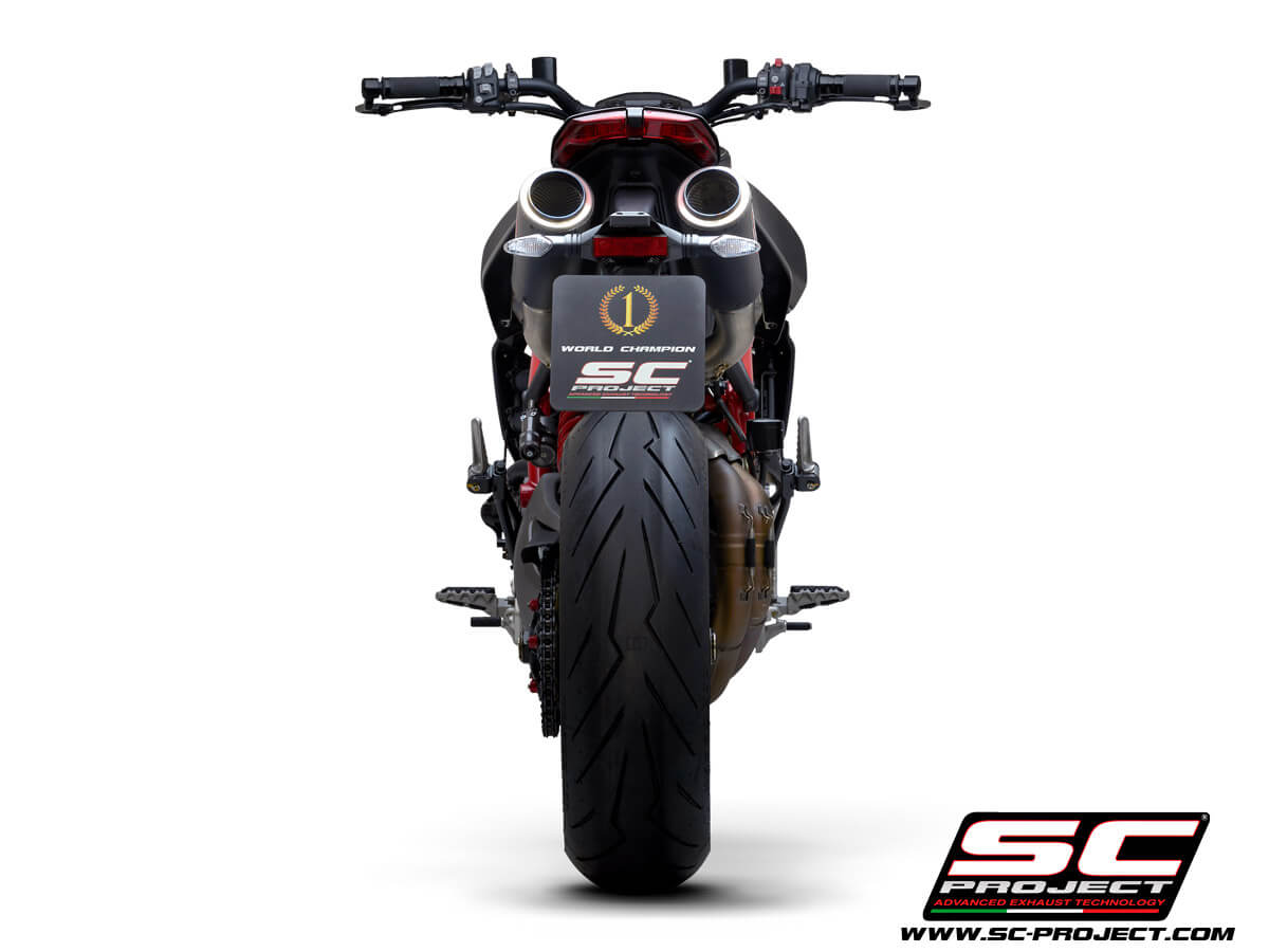 Ducati HYPERMOTARD 950 (2021 - 2025) - RVE - SP - EURO 5 Pair of CR-T M2 mufflers, carbon fibre, with titanium end cap