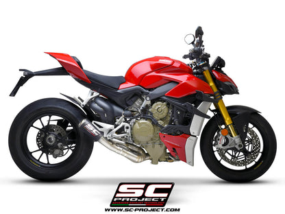 DUCATI STREETFIGHTER V4 (2021-2023) CR-T M2 Muffler, carbon fibre, with titanium end cap and de-cat link