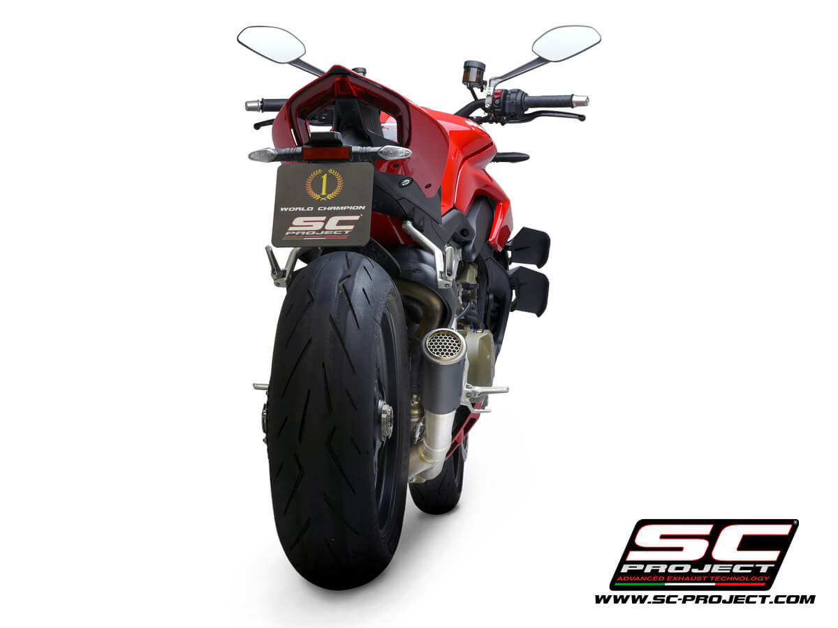 DUCATI STREETFIGHTER V4 (2021-2023) CR-T M2 Muffler, carbon fibre, with titanium end cap and de-cat link