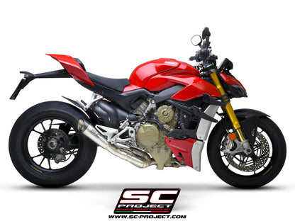 DUCATI STREETFIGHTER V4 (2021-2023) S1 Muffler, Titanium, with Carbon fiber end cap and de-cat link