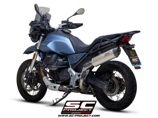 MOTO GUZZI V85 TT (2019 - 2020) Oval Muffler, with Carbon fibre end cap