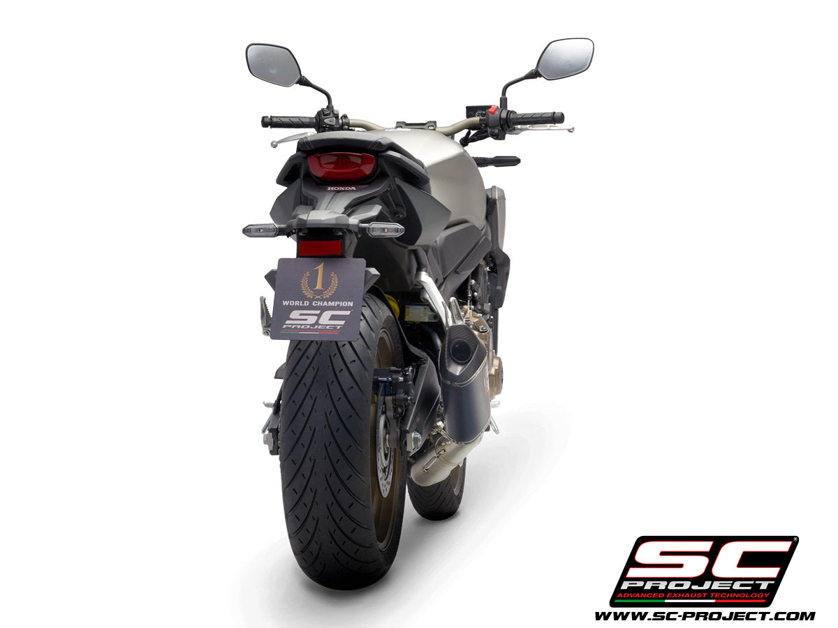 HONDA CB650R (2019-2023) Full Exhaust System 4-1, with SC1-M Muffler, with carbon fibre end cap