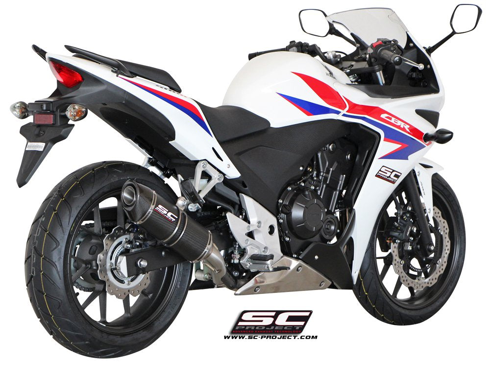 HONDA CBR500R (2012 - 2016) Oval Muffler, with carbon fibre end cap
