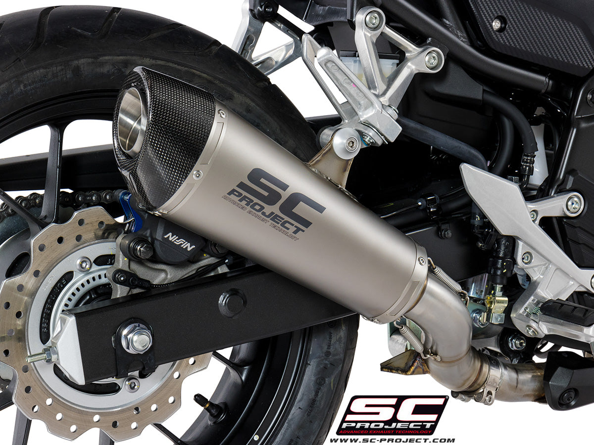 HONDA CBR500R (2017-2018) HONDA CB500 (2017 - 2018) - X - F Conic Muffler, titanium, with carbon fibre end cap