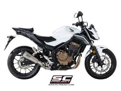 HONDA CBR500R (2017-2018) HONDA CB500 (2017 - 2018) - X - F Conic Muffler, titanium, with carbon fibre end cap