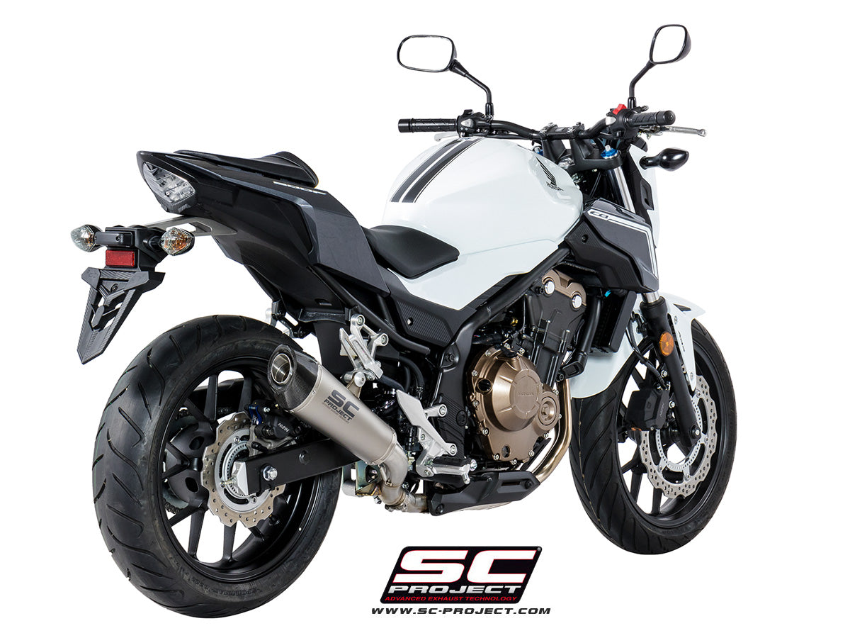 HONDA CBR500R (2017-2018) HONDA CB500 (2017 - 2018) - X - F Conic Muffler, titanium, with carbon fibre end cap