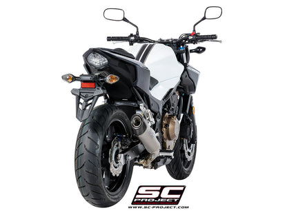 HONDA CBR500R (2017-2018) HONDA CB500 (2017 - 2018) - X - F Conic Muffler, titanium, with carbon fibre end cap