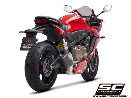HONDA CBR650R (2019-2023) Full Exhaust System 4-1, with SC1-M Muffler, with Carbon fibre end cap