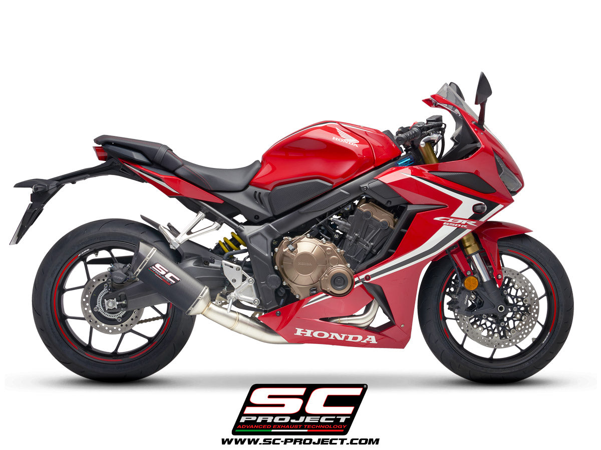 HONDA CBR650R (2019-2023) Full Exhaust System 4-1, with SC1-M Muffler, with Carbon fibre end cap