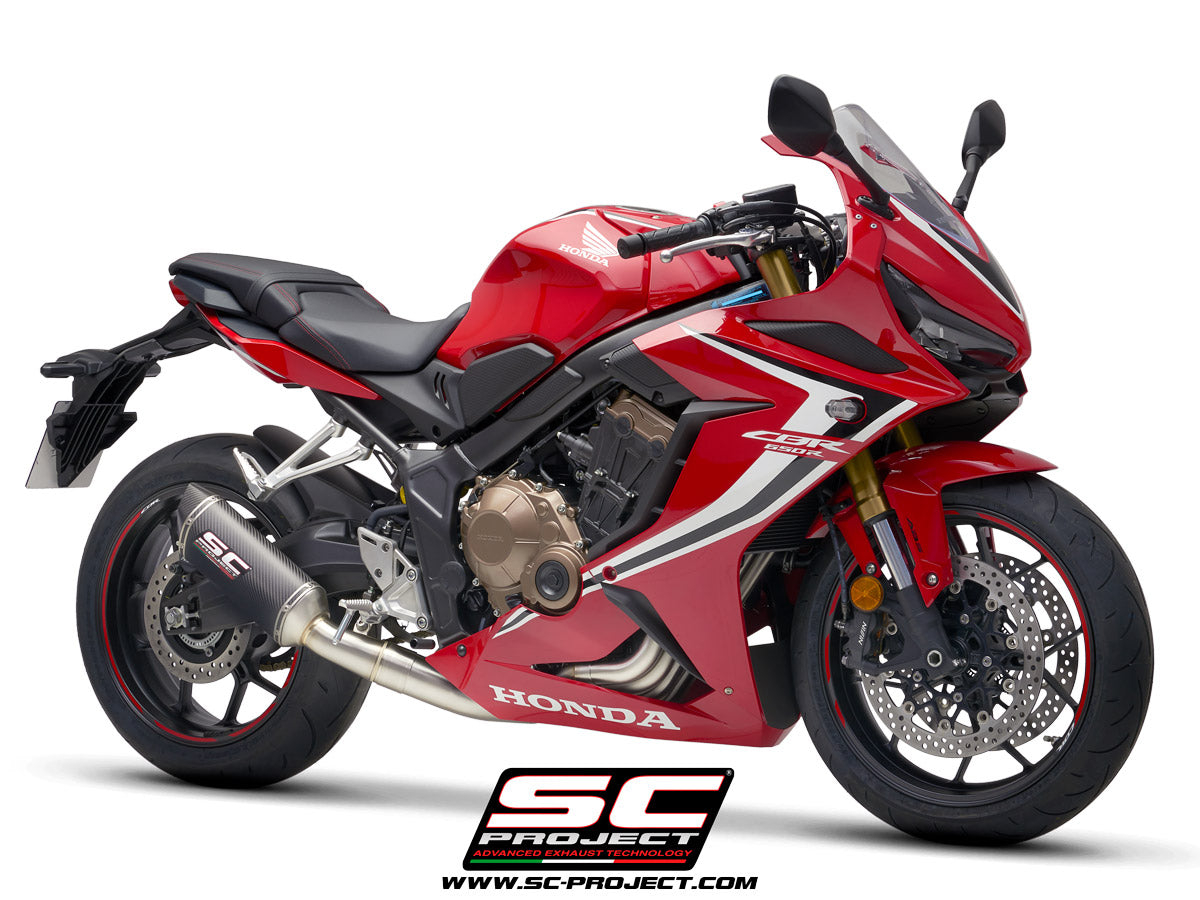 HONDA CBR650R (2019-2023) Full Exhaust System 4-1, with SC1-M Muffler, with Carbon fibre end cap