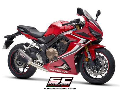 HONDA CBR650R (2019-2023) Full Exhaust System 4-1, with SC1-M Muffler, with Carbon fibre end cap