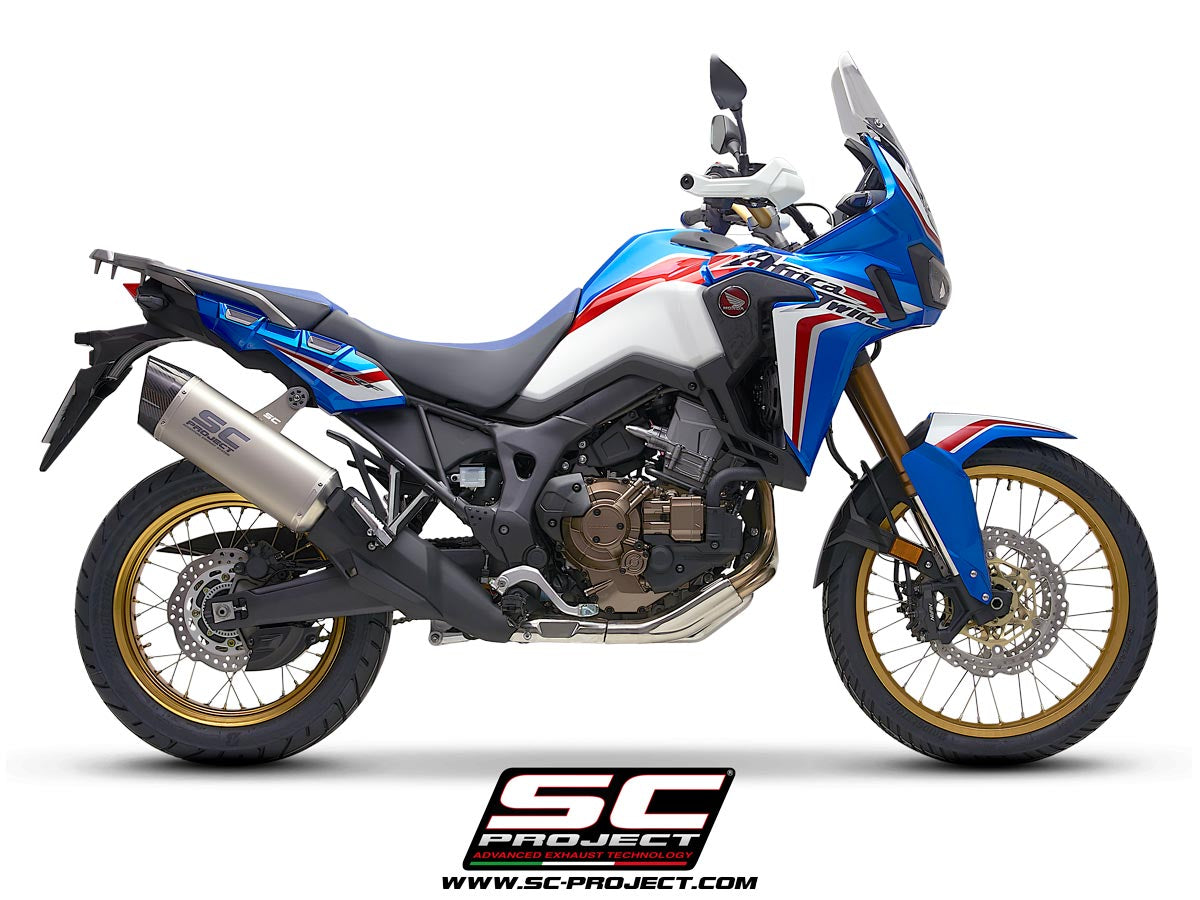 HONDA CRF1000L AFRICA TWIN (2016 - 2019) - ADVENTURE Adventure Muffler, Titanium, with Carbon fibre end cap